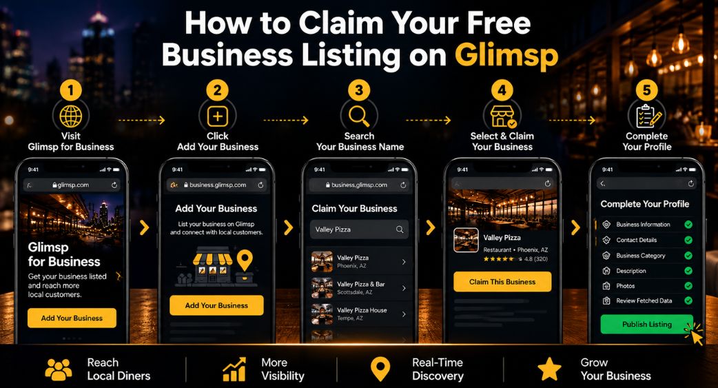 How to claim your free business listing on Glimsp step by step